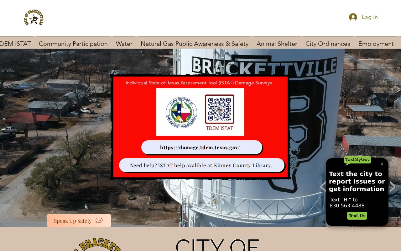 Brackettville criminal records route through official City Hall